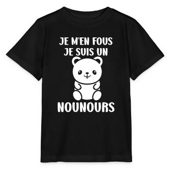 Ours en peluche petit nounours - T-shirt bio MINI CREATOR Stanley/Stella Enfant - noir - Devant - Mikhail (115cm)
