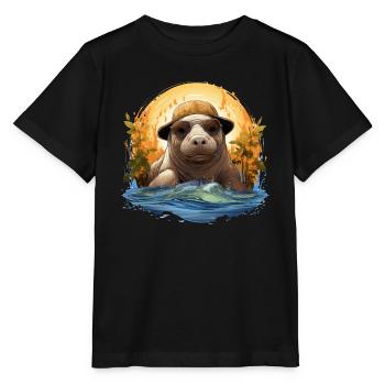 Rettet Die Seekühe Wassertiere Seekühe - Stanley/Stella Kinder T-Shirt MINI CREATOR  - Schwarz - Vorne - Mikhail (115cm)