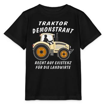 TRAKTOR DEMONSTRANT LANDWIRT - Stanley/Stella Kinder T-Shirt MINI CREATOR  - Schwarz - Vorne - Mikhail (115cm)