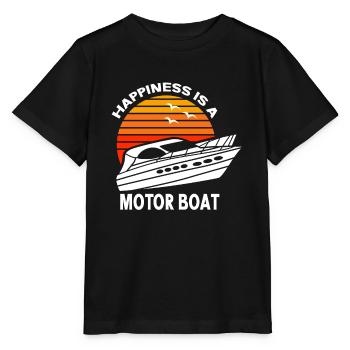 Bateau à moteur - Capitaine Bateau à moteur du lac Boater - T-shirt bio MINI CREATOR Stanley/Stella Enfant - noir - Devant - Mikhail (115cm)