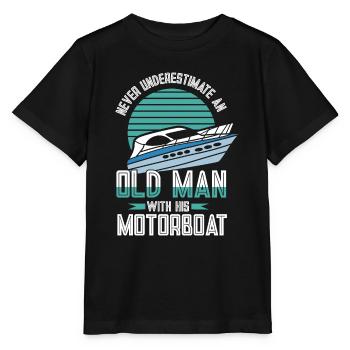 Bateau à moteur - Capitaine Bateau à moteur du lac Boater - T-shirt bio MINI CREATOR Stanley/Stella Enfant - noir - Devant - Mikhail (115cm)