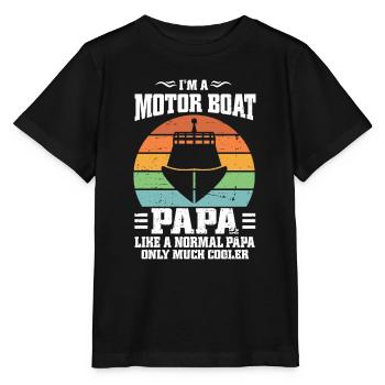 Bateau à moteur - Capitaine Bateau à moteur du lac Boater - T-shirt bio MINI CREATOR Stanley/Stella Enfant - noir - Devant - Mikhail (115cm)