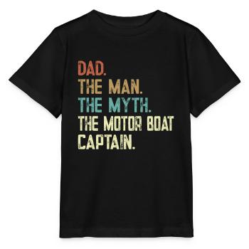 Bateau à moteur - Capitaine Bateau à moteur du lac Boater - T-shirt bio MINI CREATOR Stanley/Stella Enfant - noir - Devant - Mikhail (115cm)