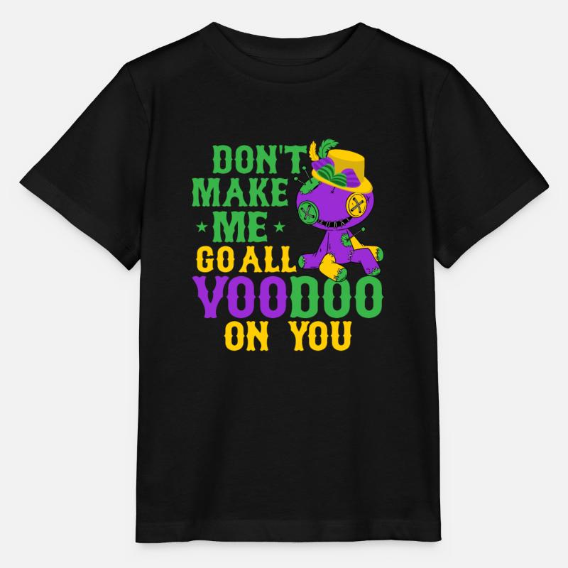 Ne me fais pas aller tout vaudou sur toi Mardi Gras Carn - T-shirt bio MINI CREATOR Stanley/Stella Enfant - noir
