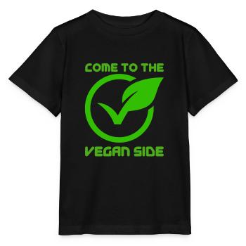 Come to the vegan side, veganuary Tierschützerin - Stanley/Stella Kinder T-Shirt MINI CREATOR  - Schwarz - Vorne - Mikhail (115cm)