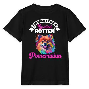 Pom Dog Pom-Pom - Property of a spoiled rotten - Stanley/Stella MINI CREATOR Kids’ T-Shirt - black - Front - Mikhail (115cm)