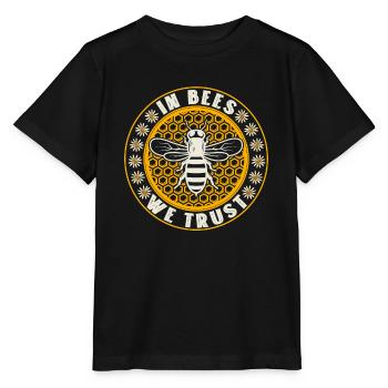 Honigbienenwebeke Hive Imkere Wabe - Stanley/Stella Kinder T-Shirt MINI CREATOR  - Schwarz - Vorne - Mikhail (115cm)