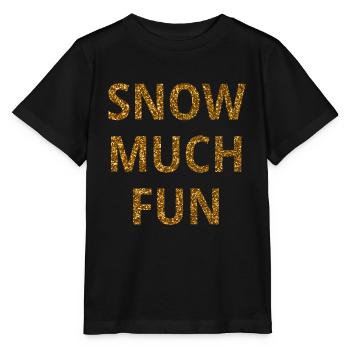 Winter fun "Snow much fun" - Stanley/Stella MINI CREATOR Kids’ T-Shirt - black - Front - Mikhail (115cm)