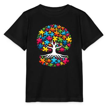 Autism Awareness puzzles piece - Stanley/Stella Kinder T-Shirt MINI CREATOR  - Schwarz - Vorne - Mikhail (115cm)