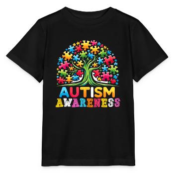 Autism Awareness puzzles piece - Stanley/Stella Kinder T-Shirt MINI CREATOR  - Schwarz - Vorne - Mikhail (115cm)