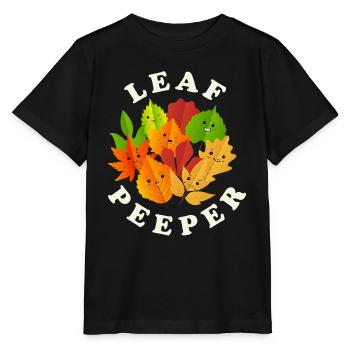 Leaf Peeper Tree Leaves Collector Autumn Season - Stanley/Stella Kinder T-Shirt MINI CREATOR  - Schwarz - Vorne - Mikhail (115cm)