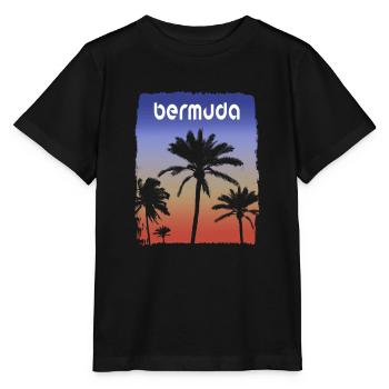 Bermuda Sonnenuntergang Urlaub Souvenir Palme - Stanley/Stella Kinder T-Shirt MINI CREATOR  - Schwarz - Vorne - Mikhail (115cm)
