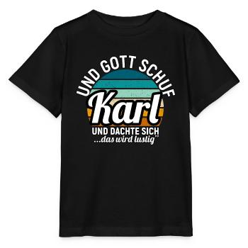 Karl - Stanley/Stella Kinder T-Shirt MINI CREATOR  - Schwarz - Vorne - Mikhail (115cm)