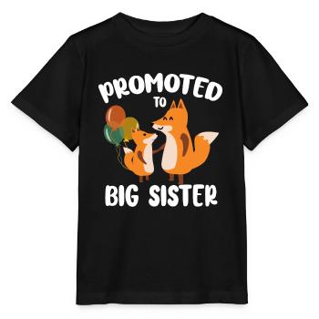 Promoted To Big Sister For Girls And Cute Fox - Stanley/Stella MINI CREATOR Kids’ T-Shirt - black - Front - Mikhail (115cm)