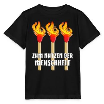 STREICHHOLZ ZUM NUTZEN DER MENSCHHEIT - Stanley/Stella Kinder T-Shirt MINI CREATOR  - Schwarz - Vorne - Mikhail (115cm)