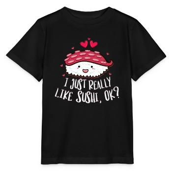 J’aime vraiment les sushis OK 2J’aime vraiment les sushis - T-shirt bio MINI CREATOR Stanley/Stella Enfant - noir - Devant - Mikhail (115cm)