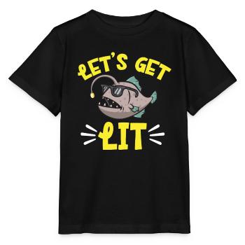 Poisson-grenouille Pêcheur en haute mer Pêcheur à la ligne - T-shirt bio MINI CREATOR Stanley/Stella Enfant - noir - Devant - Mikhail (115cm)
