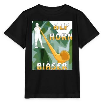 ALPHORN BLÄSER - Stanley/Stella Kinder T-Shirt MINI CREATOR  - Schwarz - Vorne - Mikhail (115cm)