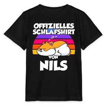 Offizielles Schlafshirt Von Nils - Stanley/Stella Kinder T-Shirt MINI CREATOR  - Schwarz - Vorne - Mikhail (115cm)