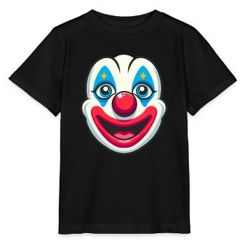 La joie du carnaval à l’état pur : un visage de clown pour s’amuser - T-shirt bio MINI CREATOR Stanley/Stella Enfant - noir - Devant - Mikhail (115cm)