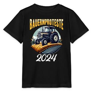Einheit und Entschlossenheit in der Landwirtschaft - Stanley/Stella Kinder T-Shirt MINI CREATOR  - Schwarz - Vorne - Mikhail (115cm)