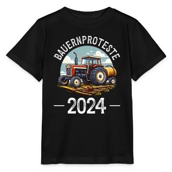 Einheit und Entschlossenheit in der Landwirtschaft - Stanley/Stella Kinder T-Shirt MINI CREATOR  - Schwarz - Vorne - Mikhail (115cm)