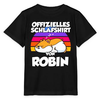 Offizielles Schlafshirt Von Robin - Stanley/Stella Kinder T-Shirt MINI CREATOR  - Schwarz - Vorne - Mikhail (115cm)