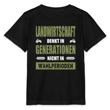 Bauernprotest Landwirtschaft Denkt In Generationen - Stanley/Stella Kinder T-Shirt MINI CREATOR  - Schwarz - Vorne - Mikhail (115cm)