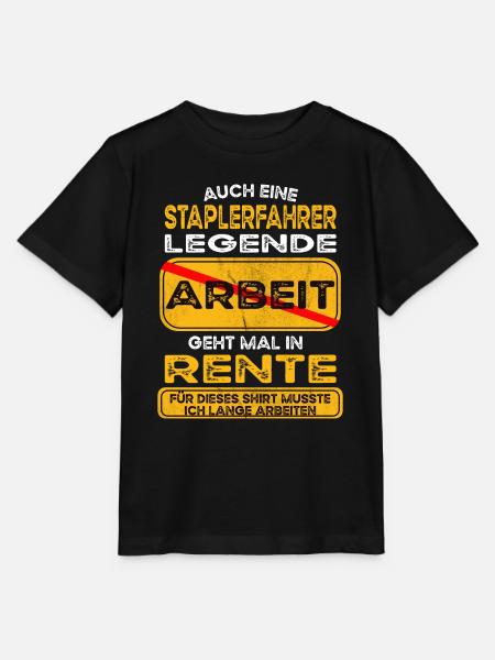Staplerfahrer lustiges Rente Pension - Stanley/Stella Kinder T-Shirt MINI CREATOR  - Schwarz
