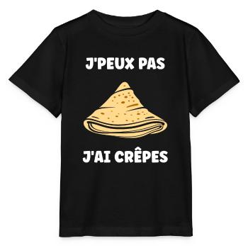 Crêpes Bretagne humour crêpe - T-shirt bio MINI CREATOR Stanley/Stella Enfant - noir - Devant - Mikhail (115cm)
