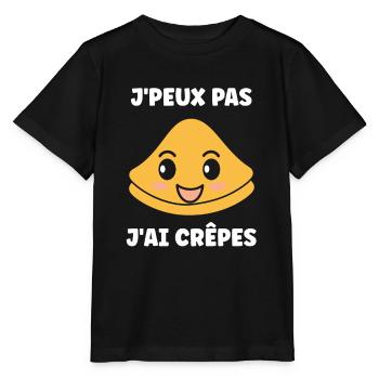 Crêpes Bretagne humour crêpe - T-shirt bio MINI CREATOR Stanley/Stella Enfant - noir - Devant - Mikhail (115cm)