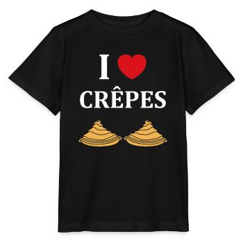 Crêpes Bretagne humour crêpe - T-shirt bio MINI CREATOR Stanley/Stella Enfant - noir - Devant - Mikhail (115cm)