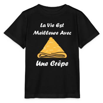 Crêpes Bretagne humour crêpe - T-shirt bio MINI CREATOR Stanley/Stella Enfant - noir - Devant - Mikhail (115cm)