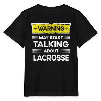 Talking about Lacrosse funny - Stanley/Stella MINI CREATOR Kids’ T-Shirt - black - Front - Mikhail (115cm)