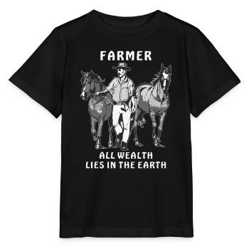 AGRICULTEUR TOUTE LA RICHESSE RÉSIDE DANS LA TERRE - T-shirt bio MINI CREATOR Stanley/Stella Enfant - noir - Devant - Mikhail (115cm)