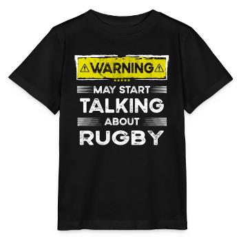 Talking about Rugby funny - Stanley/Stella MINI CREATOR Kids’ T-Shirt - black - Front - Mikhail (115cm)