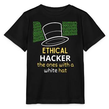 Ethical Hacker White Hat - T-shirt bio MINI CREATOR Stanley/Stella Enfant - noir - Devant - Mikhail (115cm)