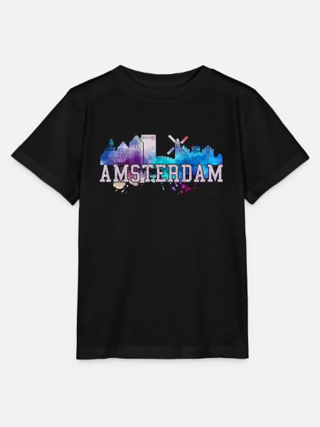 Amsterdam Niederlande Holland Souvenir - Stanley/Stella Kinder T-Shirt MINI CREATOR  - Schwarz