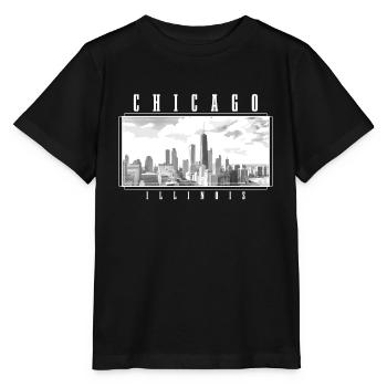 Chicago, Illinois - Stanley/Stella Kinder T-Shirt MINI CREATOR  - Schwarz - Vorne - Mikhail (115cm)