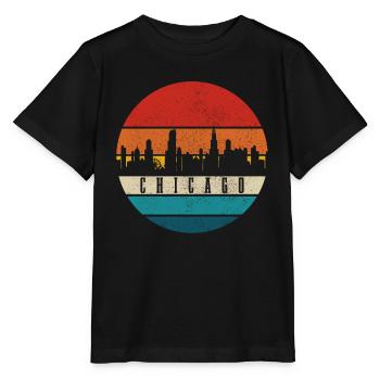 Chicago, Illinois - Stanley/Stella Kinder T-Shirt MINI CREATOR  - Schwarz - Vorne - Mikhail (115cm)