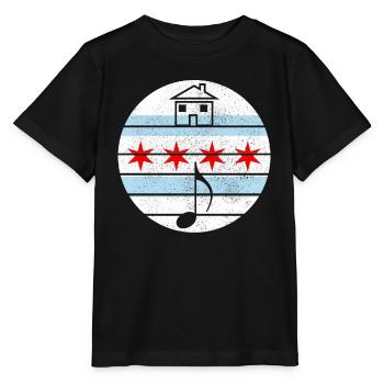 Chicago Illinois House Musique - T-shirt bio MINI CREATOR Stanley/Stella Enfant - noir - Devant - Mikhail (115cm)