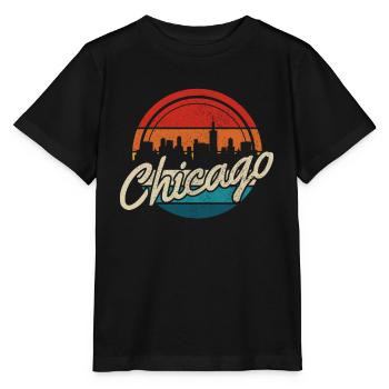 Chicago, Illinois - Stanley/Stella Kinder T-Shirt MINI CREATOR  - Schwarz - Vorne - Mikhail (115cm)