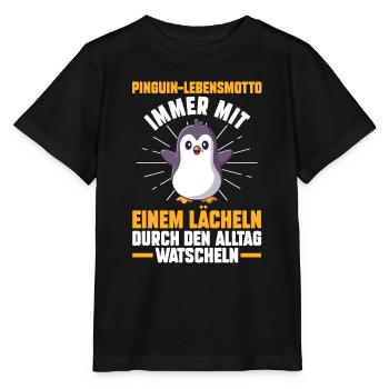 Pingouin mignon - T-shirt bio MINI CREATOR Stanley/Stella Enfant - noir - Devant - Mikhail (115cm)
