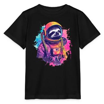 Astronaute paresseux - Un voyage dans l’espace - T-shirt bio MINI CREATOR Stanley/Stella Enfant - noir - Devant - Mikhail (115cm)