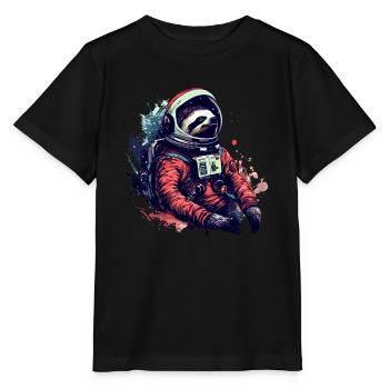Astronaute paresseux - Un voyage dans l’espace - T-shirt bio MINI CREATOR Stanley/Stella Enfant - noir - Devant - Mikhail (115cm)