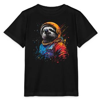 Astronaute paresseux - Un voyage dans l’espace - T-shirt bio MINI CREATOR Stanley/Stella Enfant - noir - Devant - Mikhail (115cm)