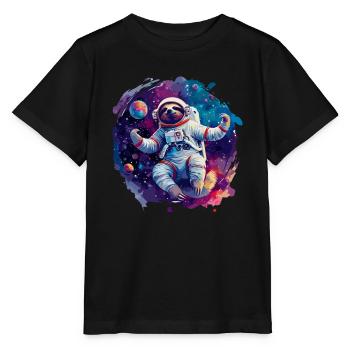 Astronaute paresseux - Un voyage dans l’espace - T-shirt bio MINI CREATOR Stanley/Stella Enfant - noir - Devant - Mikhail (115cm)