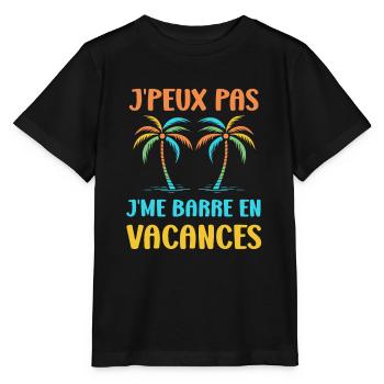 je suis en vacances - T-shirt bio MINI CREATOR Stanley/Stella Enfant - noir - Devant - Mikhail (115cm)