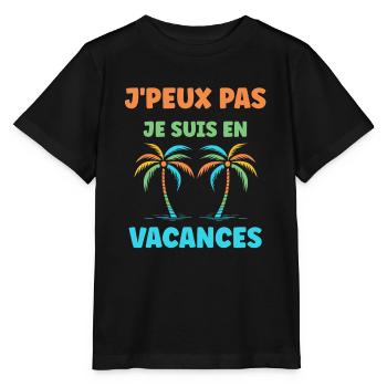 Je suis en vacances - T-shirt bio MINI CREATOR Stanley/Stella Enfant - noir - Devant - Mikhail (115cm)