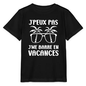 Je suis en vacances - T-shirt bio MINI CREATOR Stanley/Stella Enfant - noir - Devant - Mikhail (115cm)